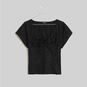 Madewell Black Cap Sleeve Blouse